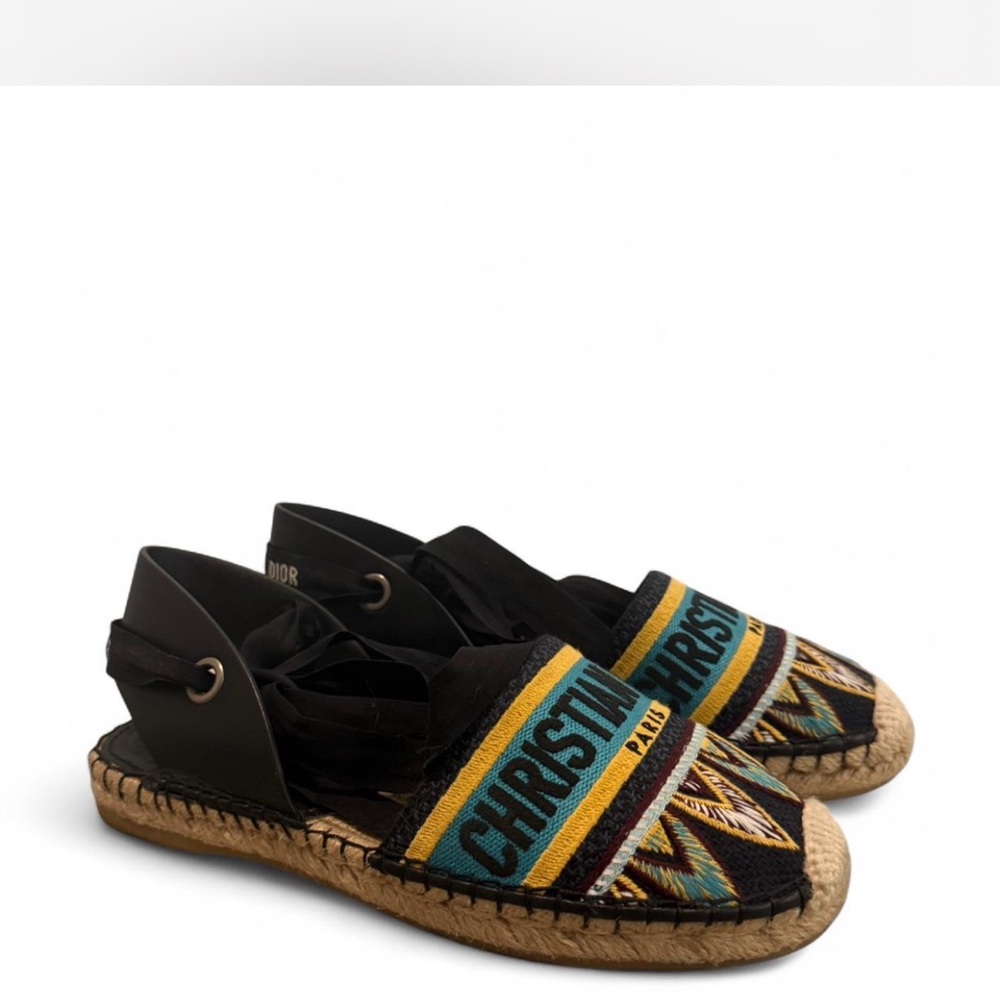 Dior Black and Yellow Espadrilles